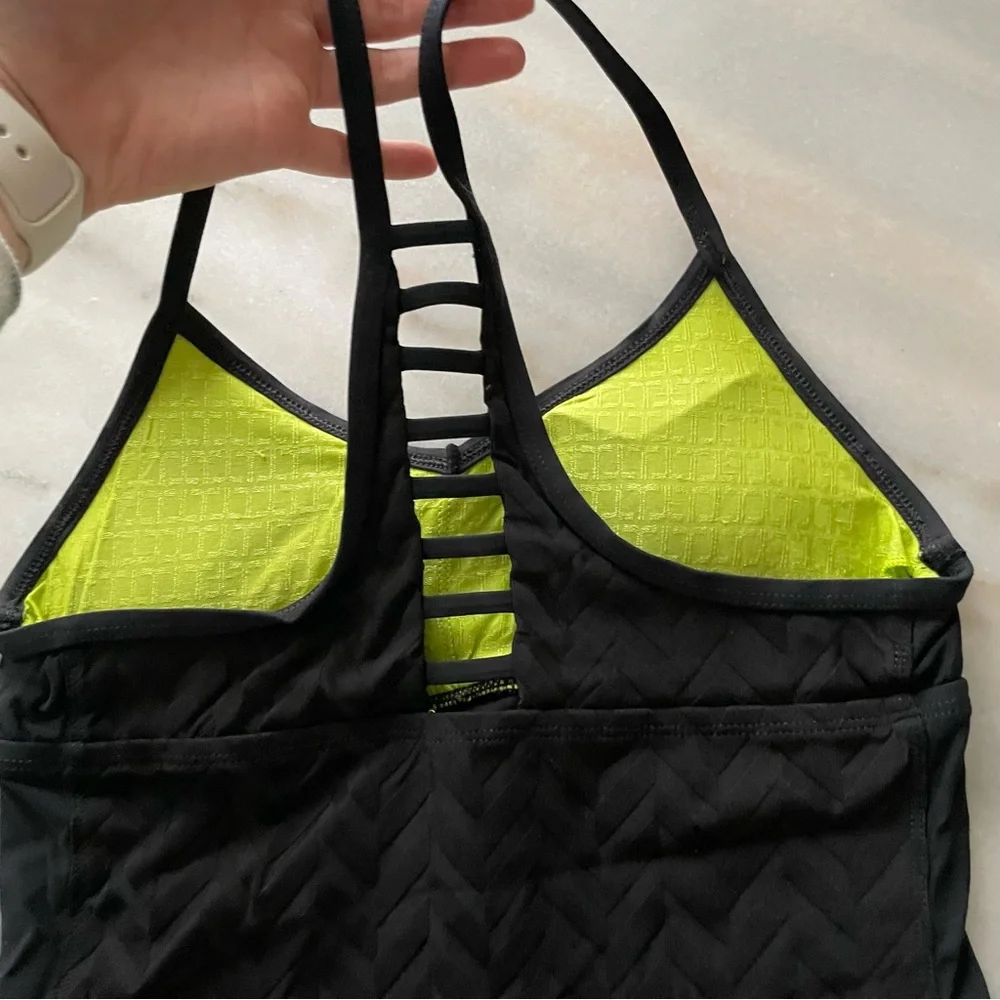 Trina Turk Black Athletic Tank Top with Neon Accents size M - Picture 5 of 6